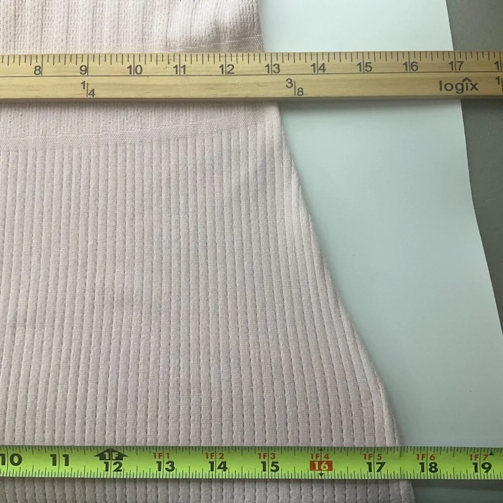 Free People Medium Robin Seamless Maxi Dress Pastel Pink Knit Ribbed Feminine - Picture 9 of 15